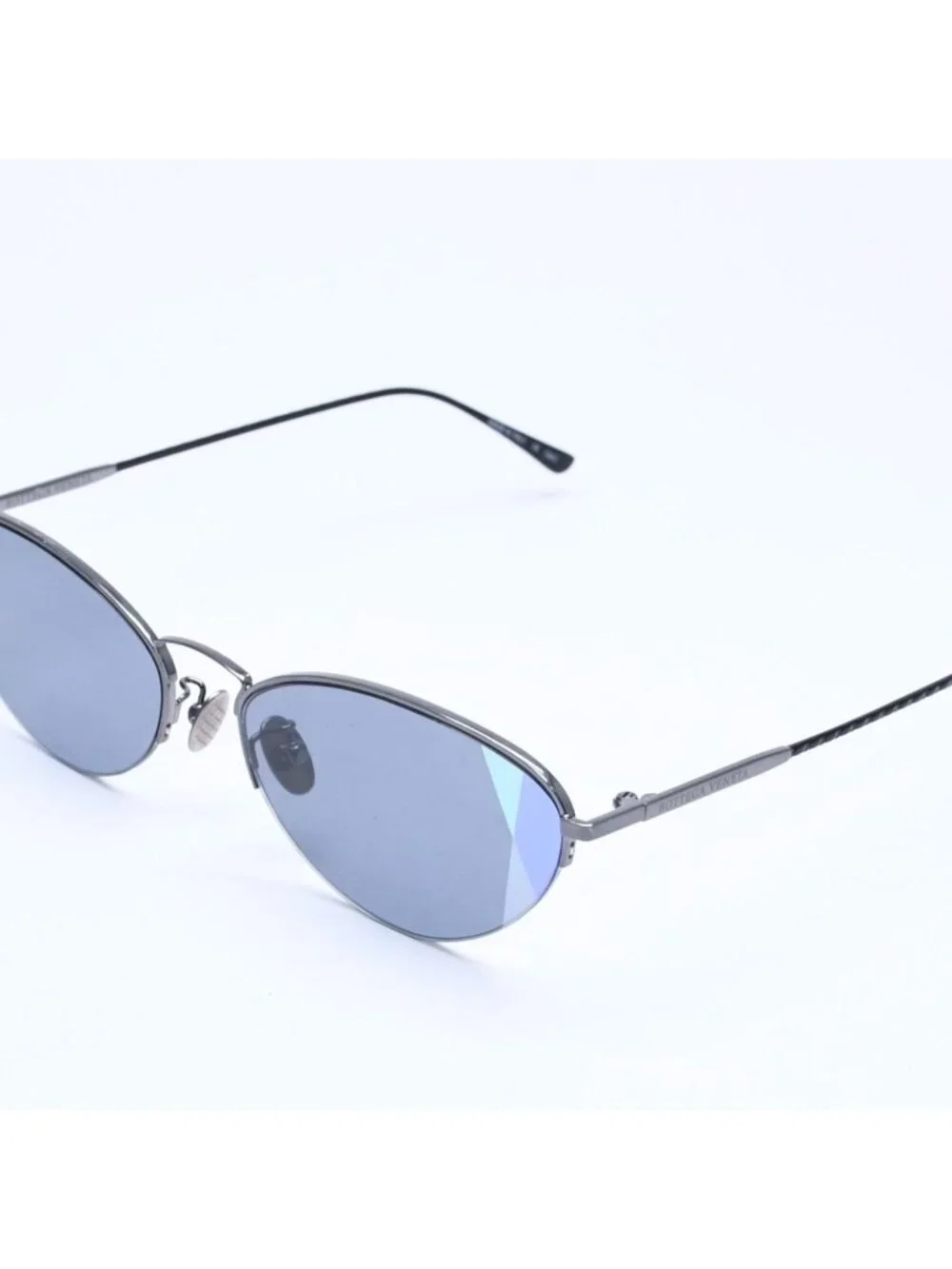 Bottega Veneta Half Rim Sunglasses Eyewear 001 60 Intrecciato